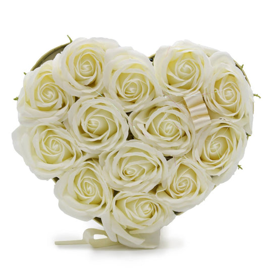 Stunning Rose Bouquet Soap - Large Heart Shape Cream