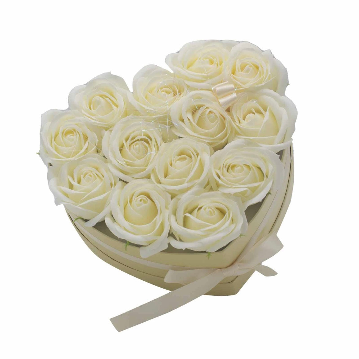Stunning Rose Bouquet Soap - Large Heart Shape Cream