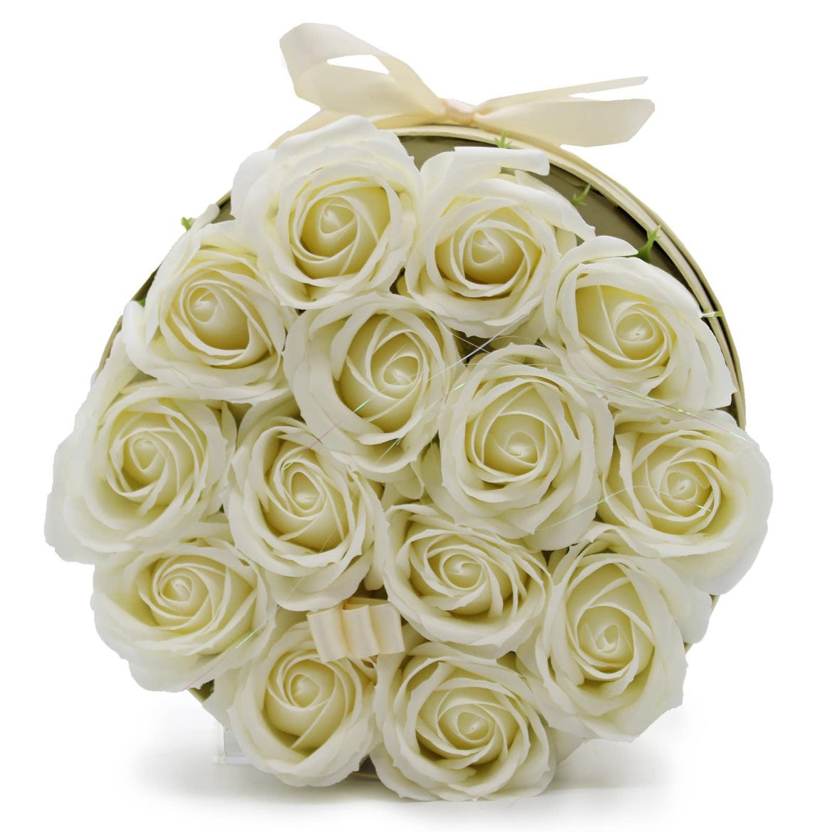 Stunning Rose Bouquet Soap - Large Round Shape Cream