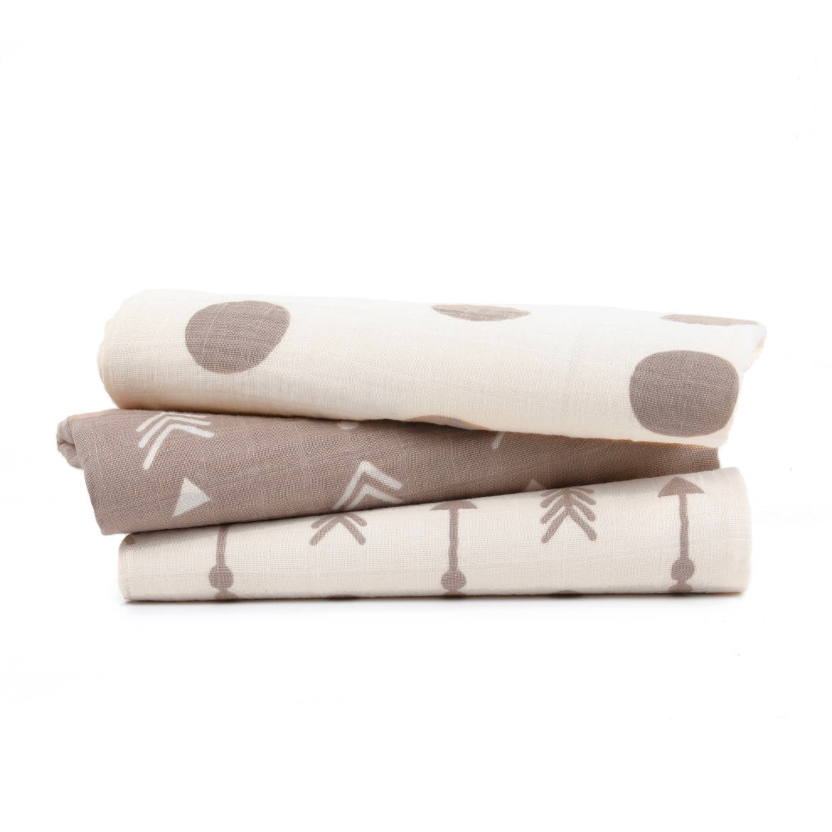 Tadpoles Set of 3 Cotton Muslin Receiving Blankets, Natural