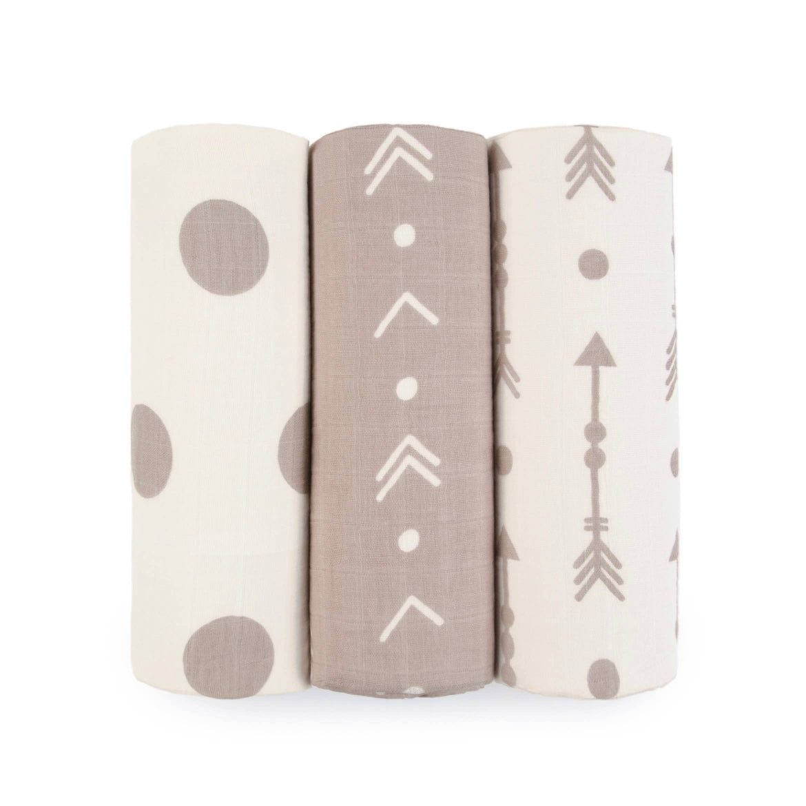 Tadpoles Set of 3 Cotton Muslin Receiving Blankets, Natural