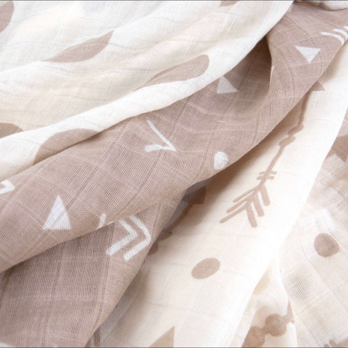 Tadpoles Set of 3 Cotton Muslin Receiving Blankets, Natural