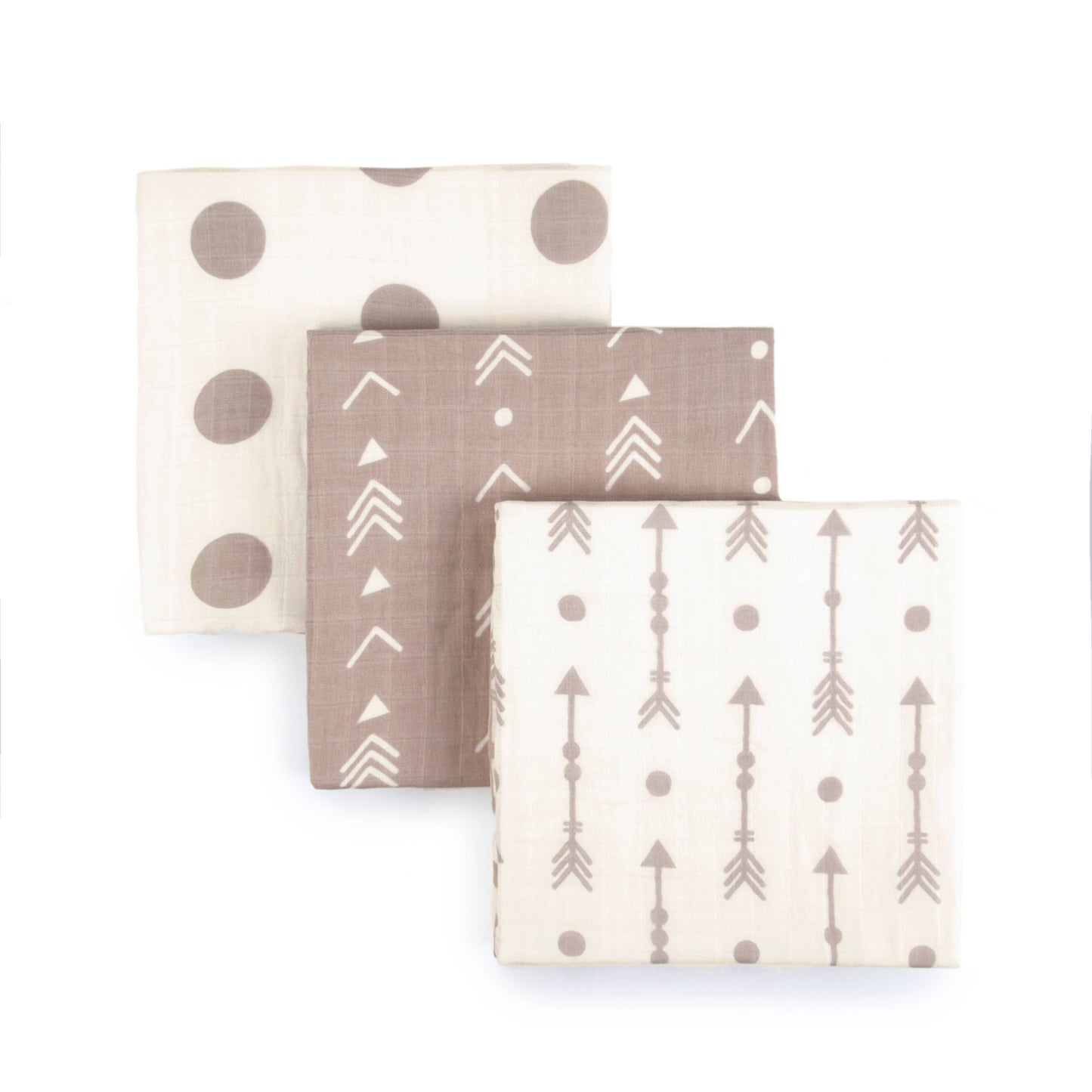 Tadpoles Set of 3 Cotton Muslin Receiving Blankets, Natural